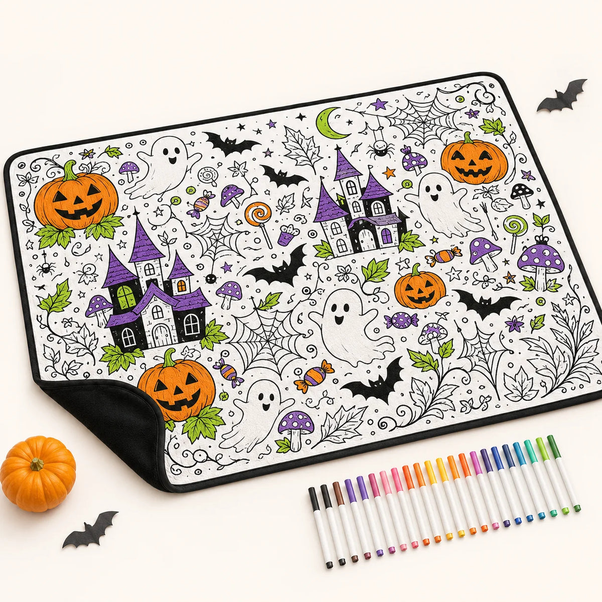 Washable DIY Doodle Graffiti Blanket for Kids Halloween Activity