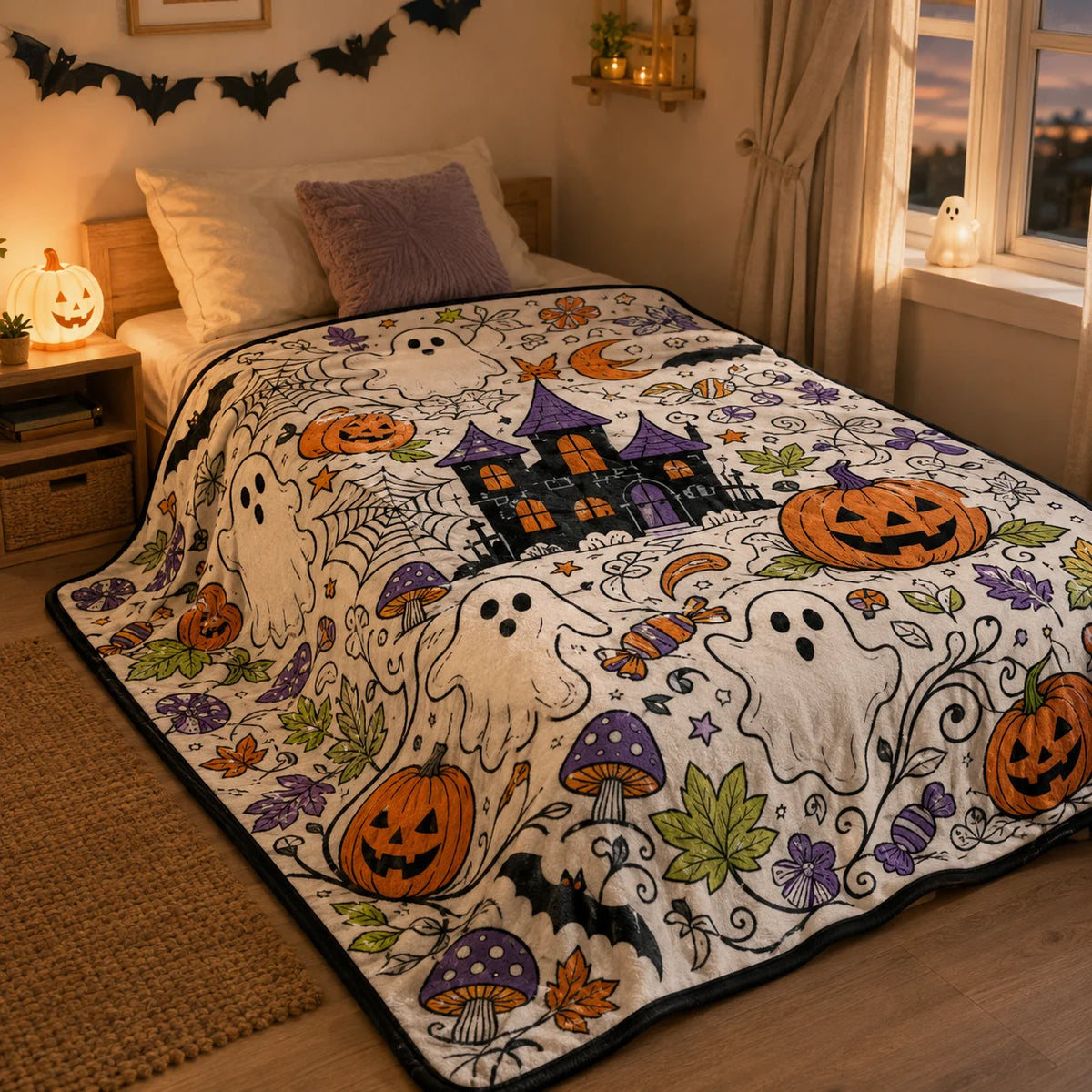 Washable DIY Doodle Graffiti Blanket for Kids Halloween Activity