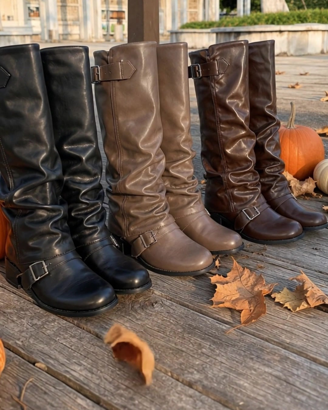 Harlow boots in Black, Taupe and Brown