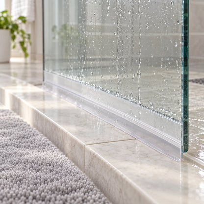 HeatSaver Door Seal on a glass shower door