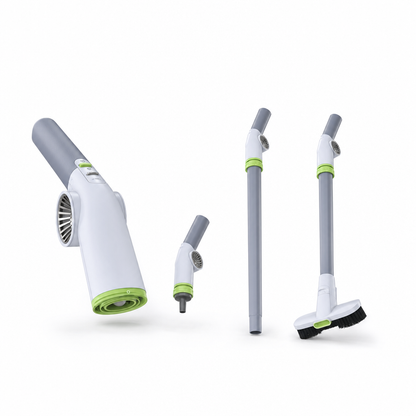 JetSweep handheld blower with precision nozzle, extension wand and broom head