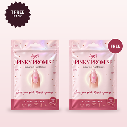 Pinky Promise Drink Test Nail Stickers, Buy 1 Get 1 Free: 2 packs, 20 stickers