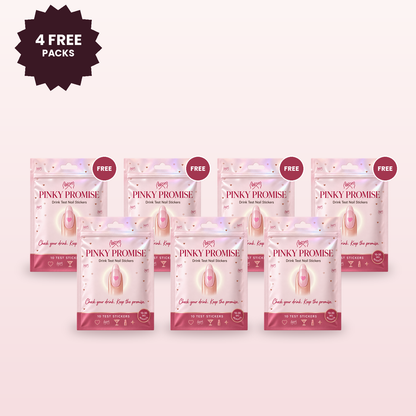 Pinky Promise Drink Test Nail Stickers, Buy 3 Get 4 Free: 7 packs, 70 stickers