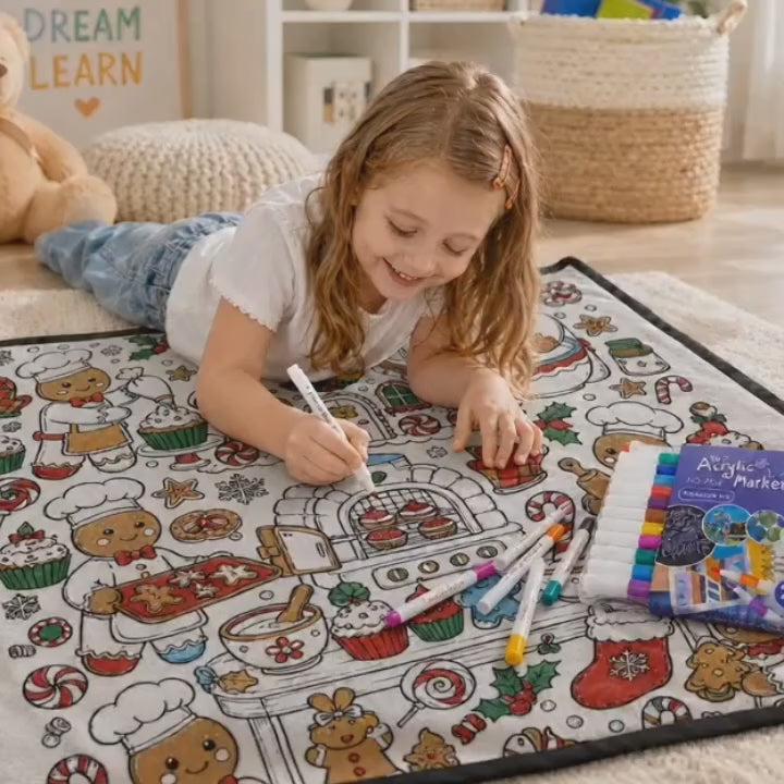 Washable DIY Doodle Graffiti Blanket for Kids Halloween Activity